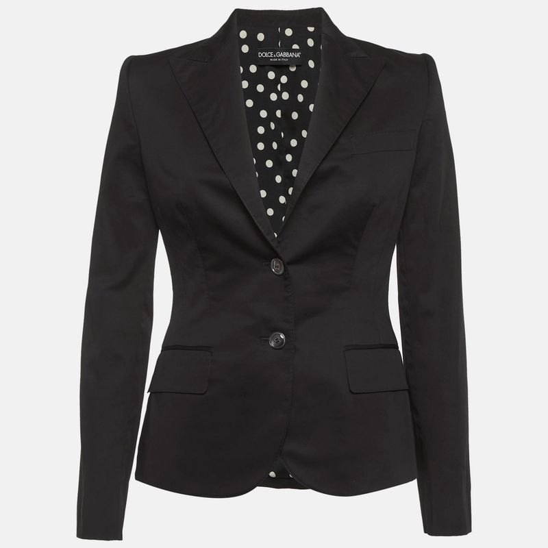 Dolce & Gabbana Black Single Breasted Blazer S